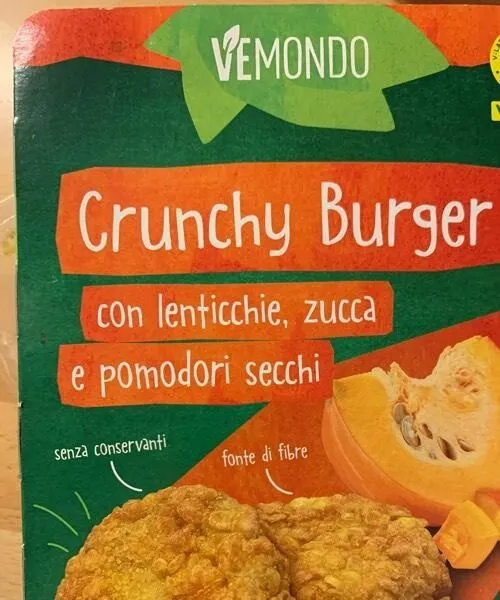 Crunchy Burger con lenticchie, zucca e pomodori secchi