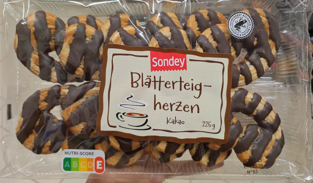 Blätterteigherzen Kakao