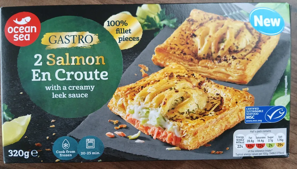 Salmon En Croute with a Creamy Leek Sauce