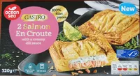 Salmon En Croute with a creamy dill sauce