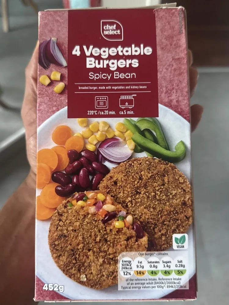 4 Vegetable Burgers Spicy Bean