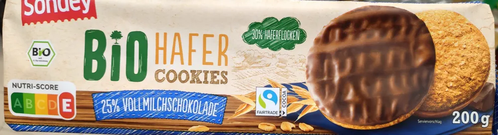 Bio Hafer Cookies 25% Vollmilchschokolade 30% Haferflocken