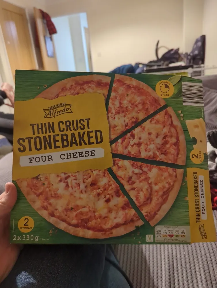 Thin Crust Stone Baked Four Cheese Pizza