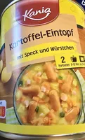 Kartoffel-Eintopf mit Speck und Würstchen
