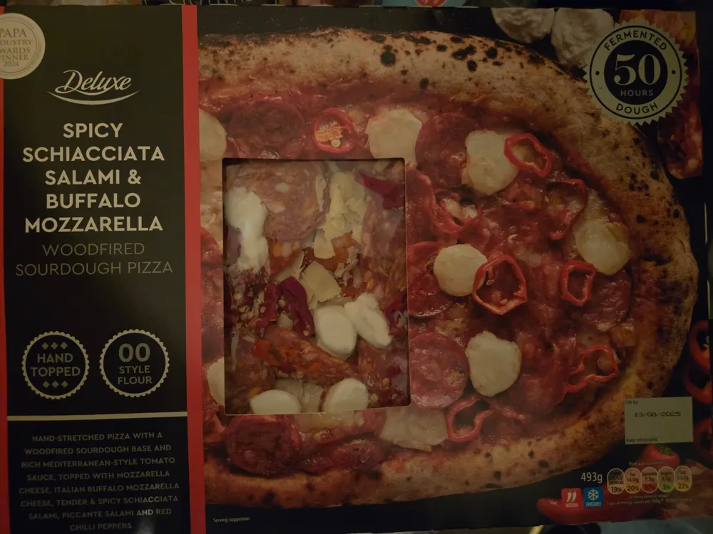 Spicy Schiacciata Salami & Buffalo Mozzarella Woodfired Soughdough Pizza