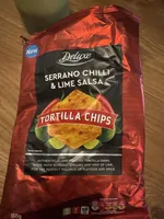 New Del CHILLI SERRANO & LIME ALSA TORTILLA CHIPS