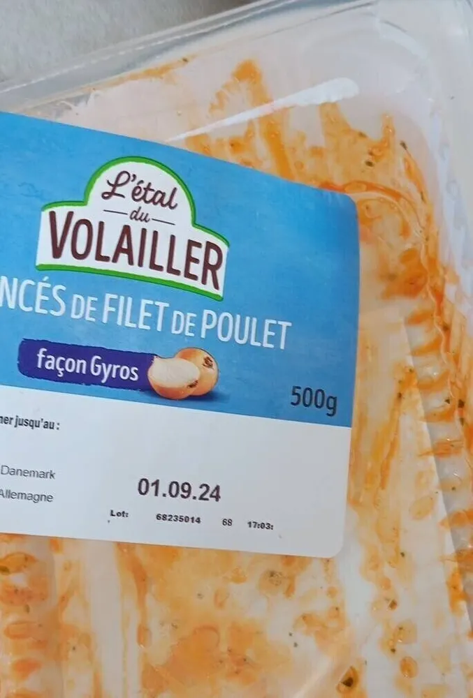 Emincés Poulet gyros