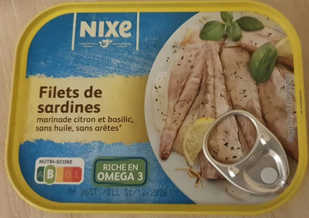 Filets de sardines marinade citron et basilic