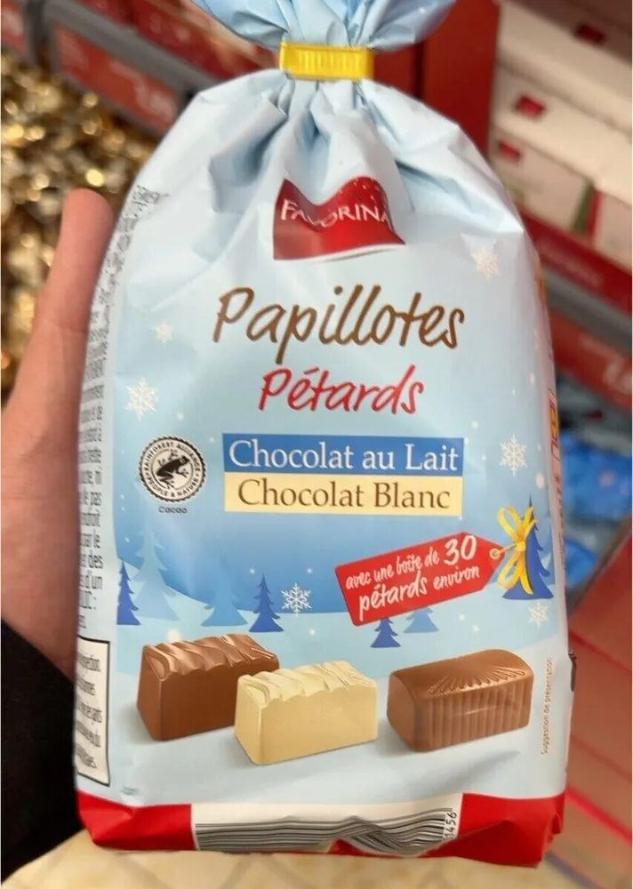 Papillottes pétard chocolat lait chocolat blanc