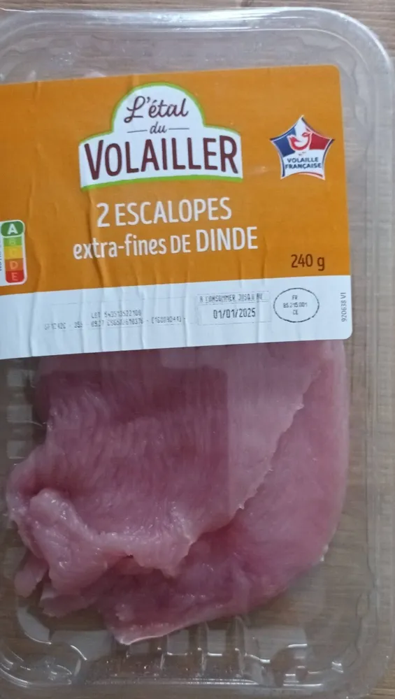 2 ESCALOPES extra-fines DE DINDE