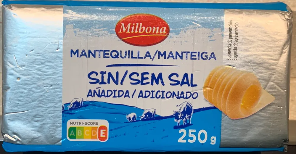 Mantequilla sin sal añadida