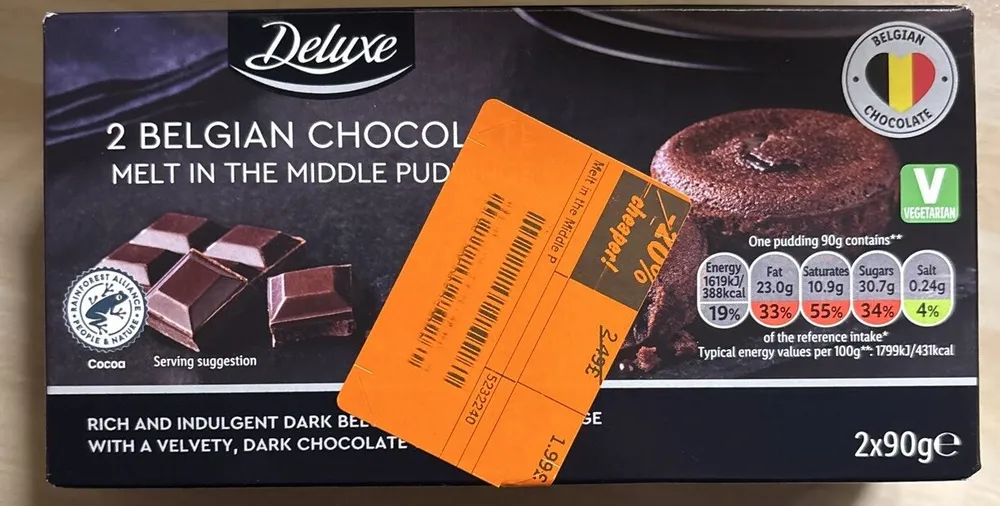 Belgian Chocolate Melt In The Middle Pudding