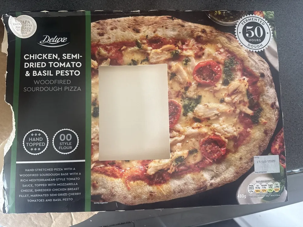 WOODFIRED SOURDOUGH CHICKEN, SEMI-DRIED TOMATO & BASIL PESTO PIZZA