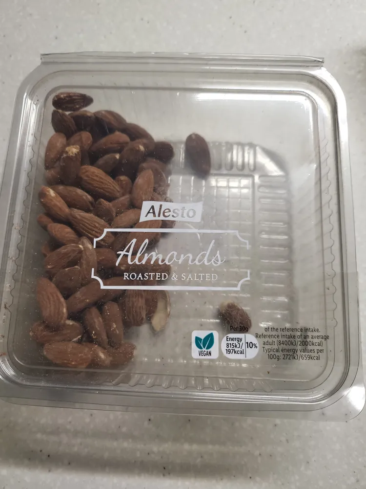 Almonds roasted and salted