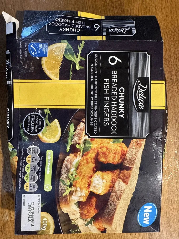 Deluxe Chunky breaded Haddock fishfingers