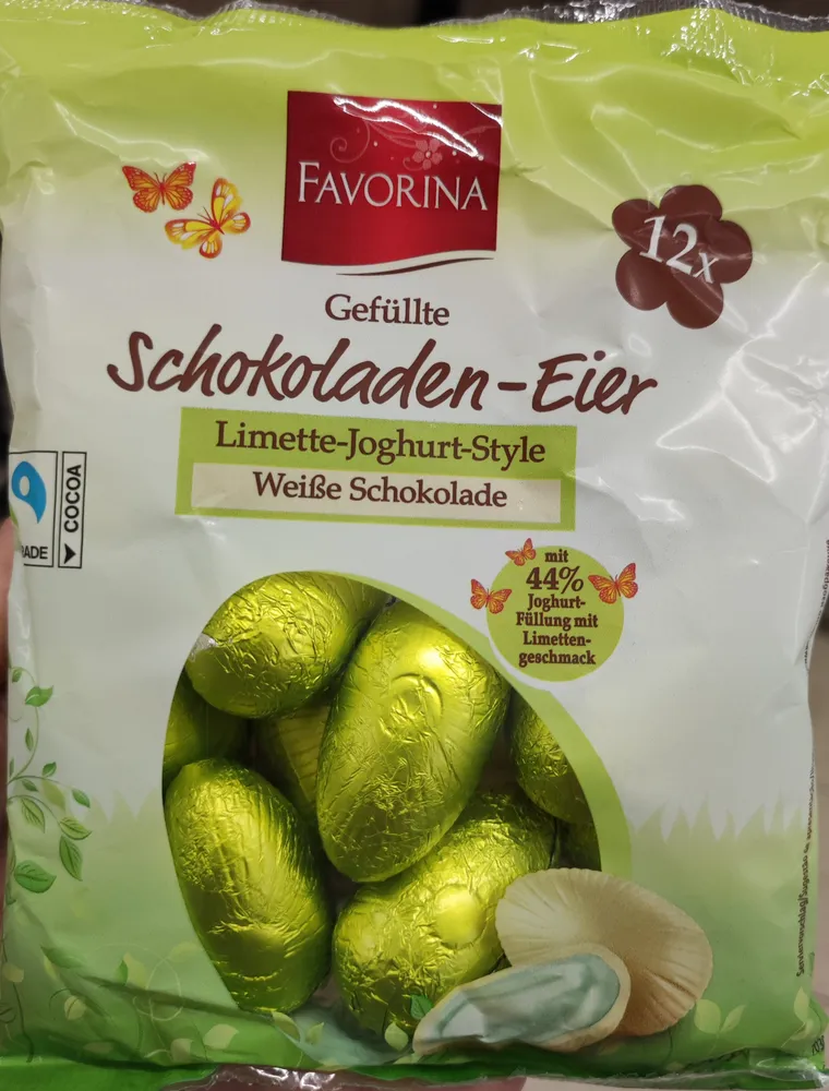Gefüllte Schokoladen-Eier Limette-Joghurt-Style