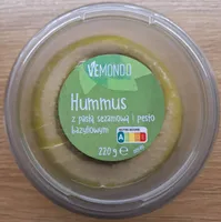 Hummus z pastą sezamowa i pesto bazyliowym