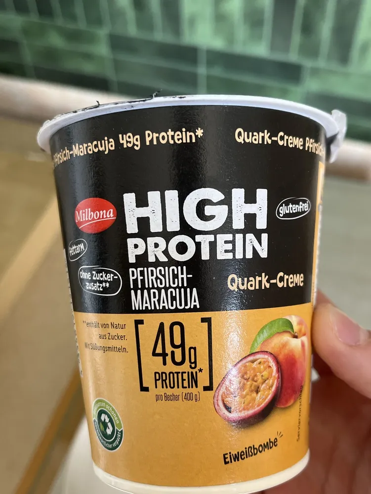 High Protein Quark-Creme Pfirsich-Maracuja
