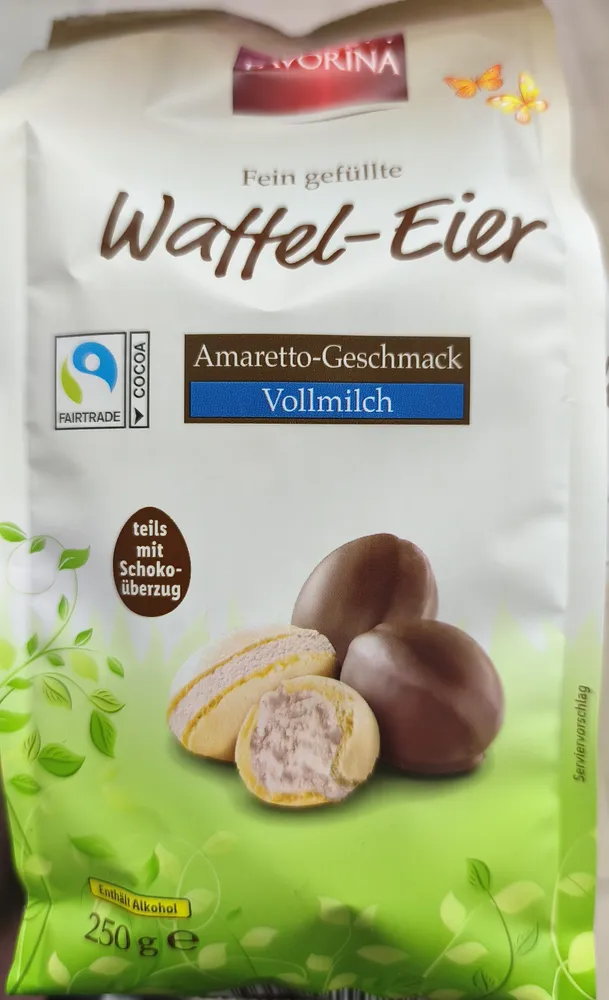 Feine gefüllte Waffel-Eier Amaretto-Geschmack Vollmilch