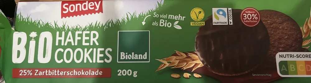 BIO HAFER COOKIES 25% Zartbitterschokolade