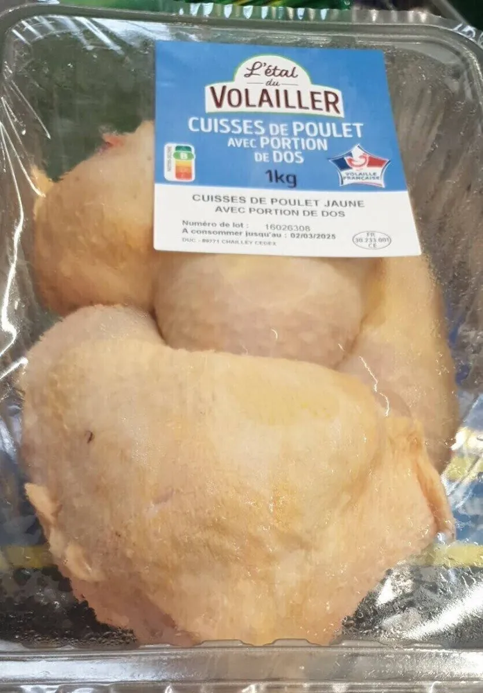 CUISSES DE POULET AVEC PORTION DE DOS