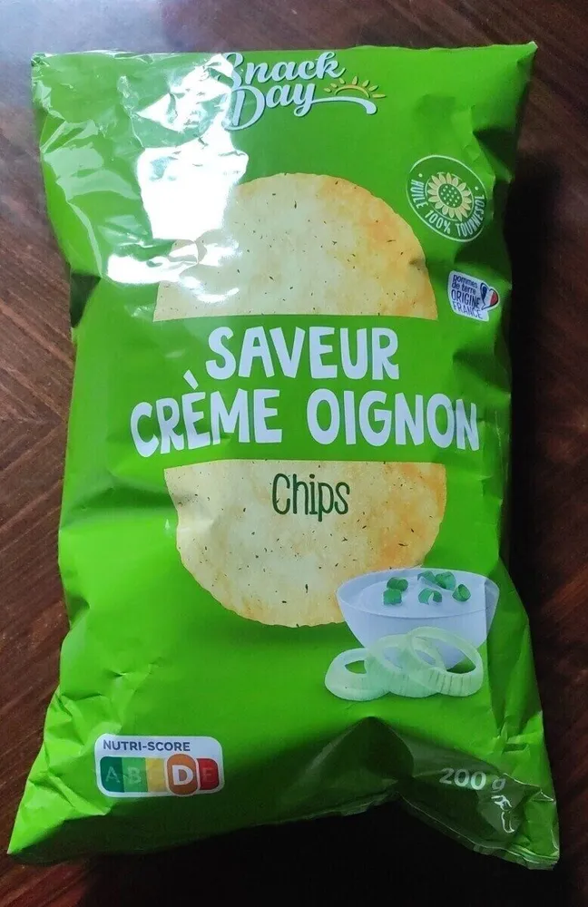 Chips saveur crème oignon
