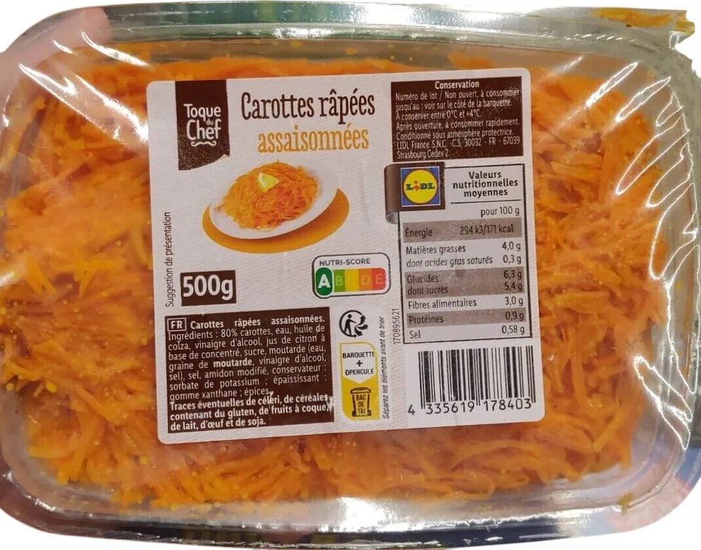 Carottes Râpées Assaisonnées