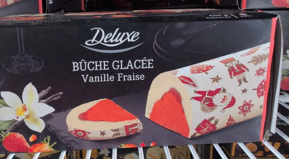 Bûche glacée vanille fraise