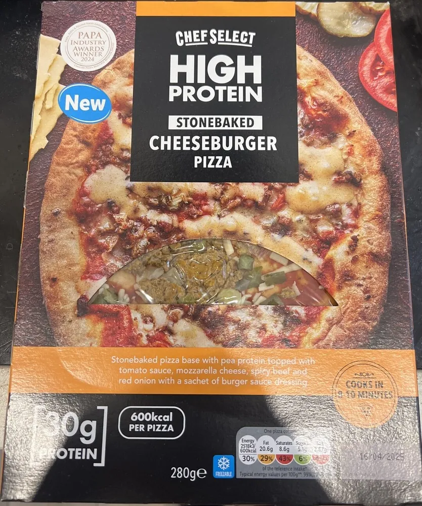 High Protein Pizza: Stonebaked Cheeburger