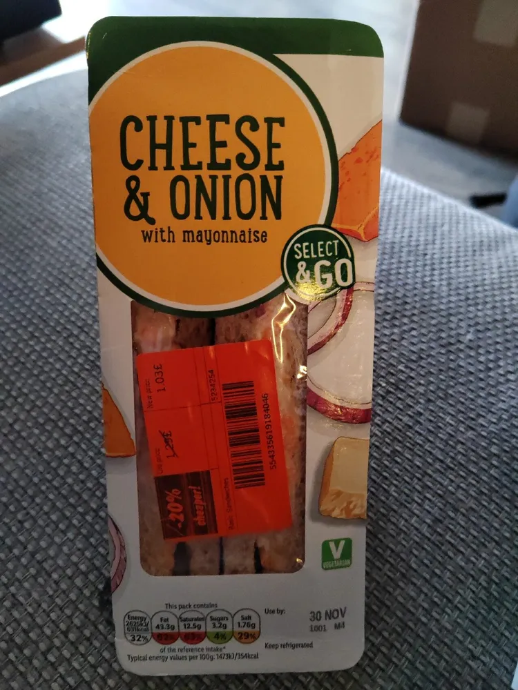 Cheese And Onion Sandwich