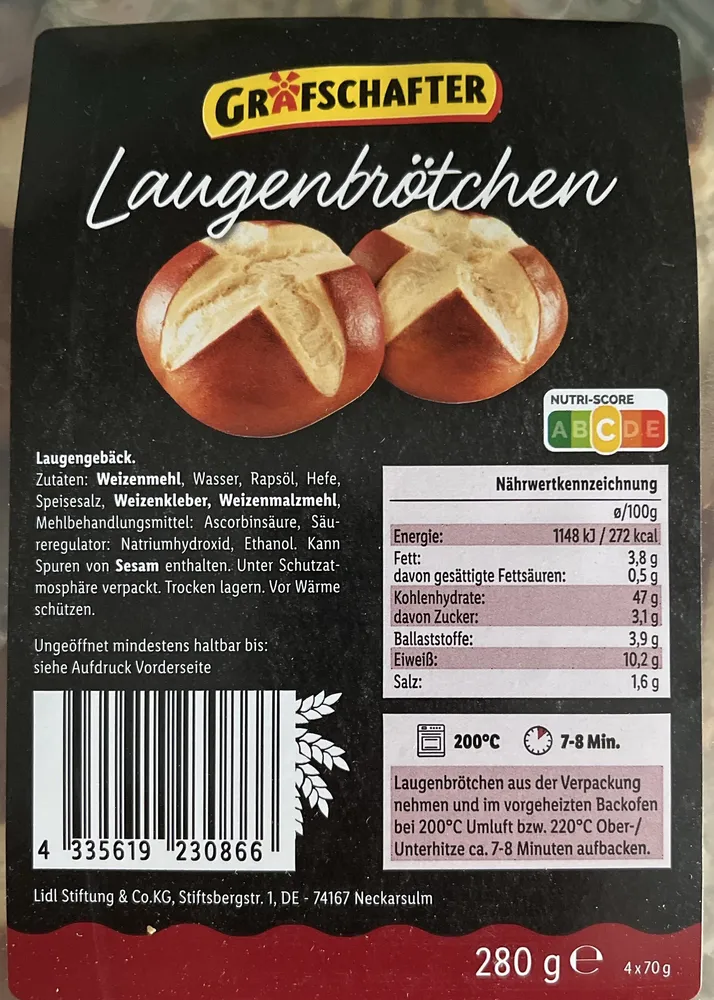 Laugenbrötchen zum Aufbacken