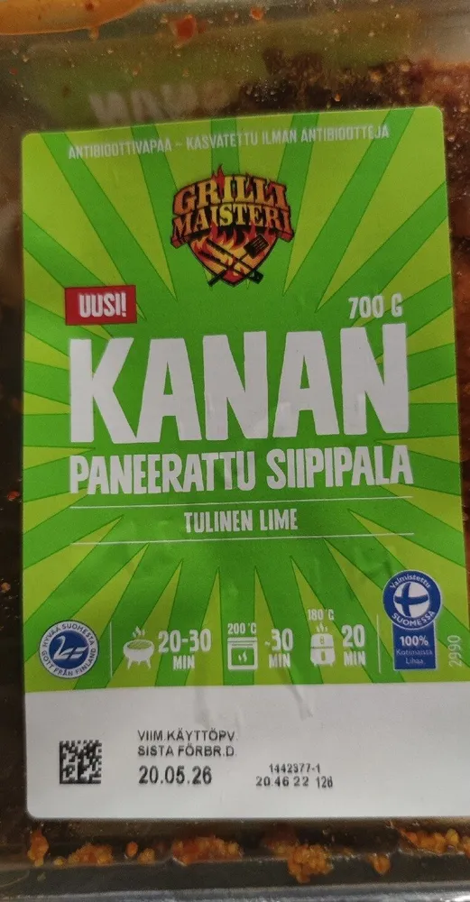 Kanan Paneerattu Siipipala Tulinen Lime