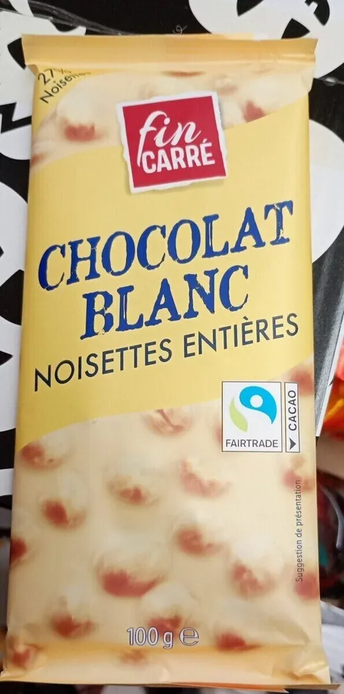 Chocolat blanc noisettes entières