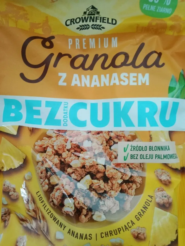 Chrupiąca granola - z płatkami owsianymi i liofilizowanym ananasem