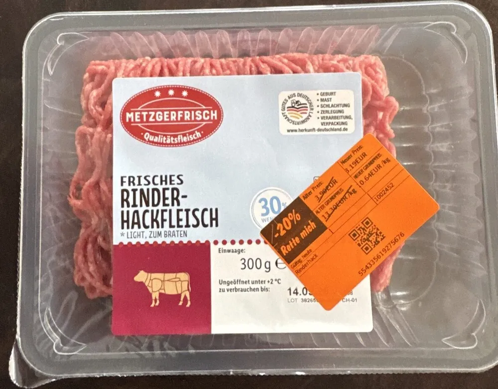 Rinder-Hackfleisch fettreduziert