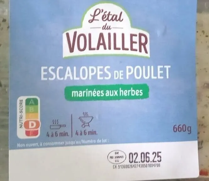 ESCALOPES DE POULET marinées aux herbes