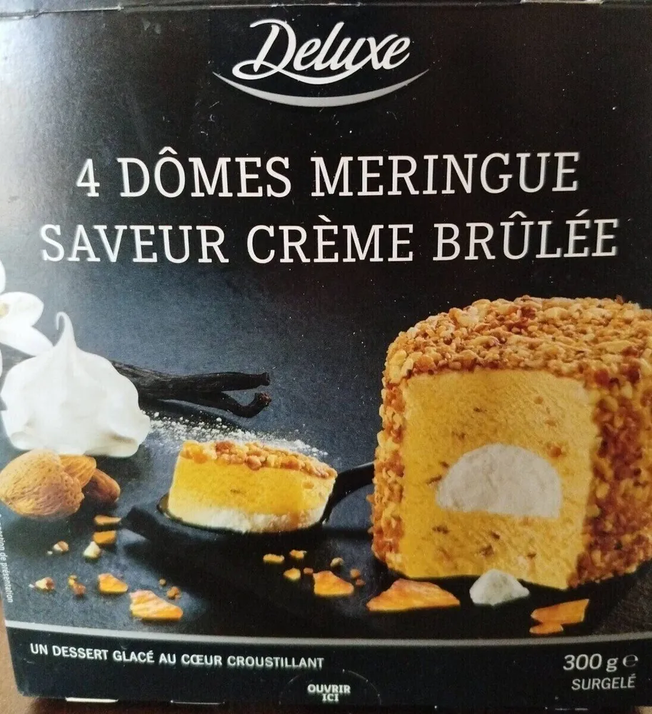 Dômes meringue saveur crème brûlée