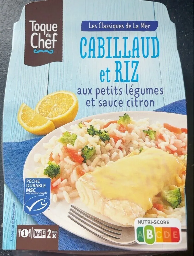 Cabillaud et riz aux petits légumes et sauce citron