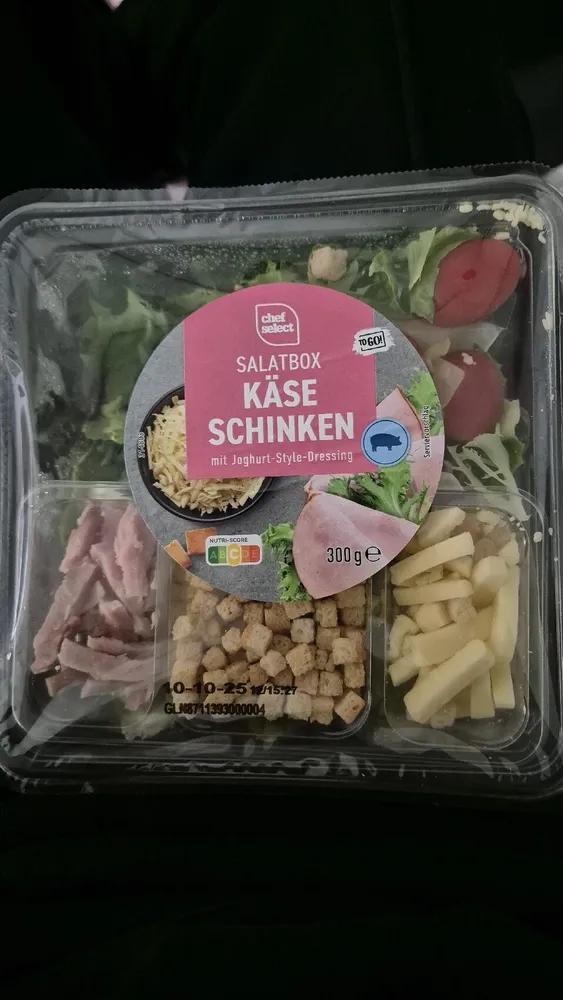 Salatbox Käse Schinken Mit Joghurt-Style-Dressing