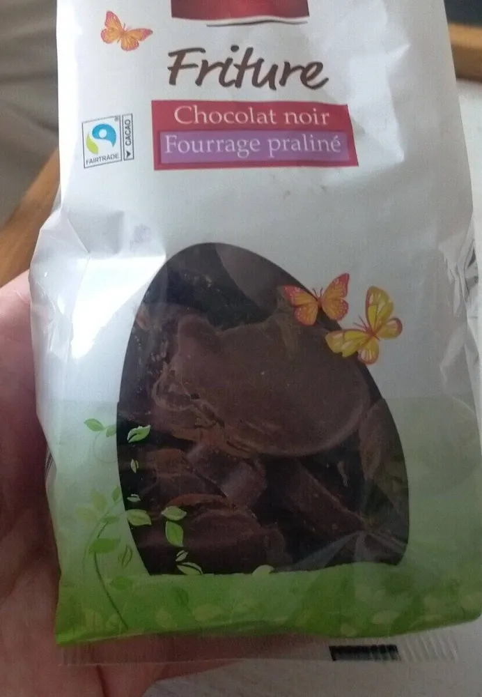 Friture , chocolat noir fourrage praliné