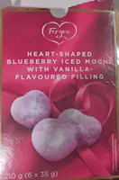 HEART-SHAPED BLUEBERRY ICED MOCHI WITH VANILLA-FLAVOURED FILLING