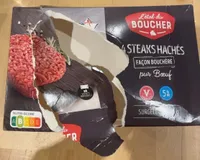 Quatre. Steaks hachés façon Boucher, 5 %.