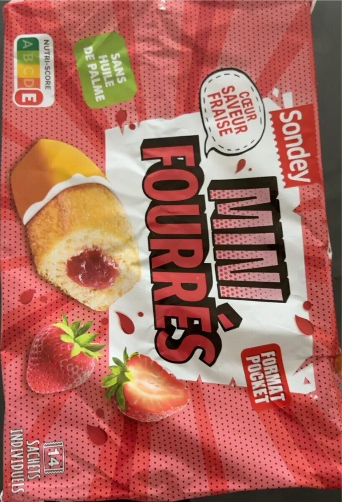 Mini fourrés coeur saveur fraise