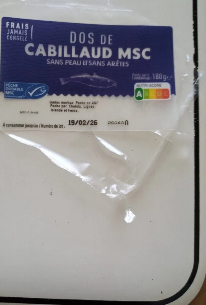 Dos de cabillaud