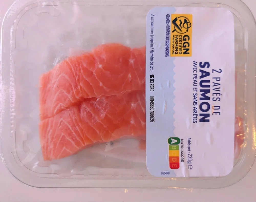2 Pavés de Saumon (avec peau et sans arêtes)