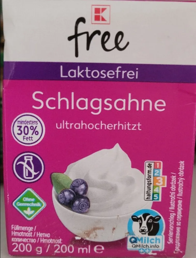 Laktosefrei Schlagsahne