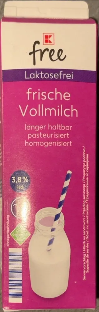 Laktosefrei frische Vollmilch