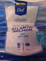 Atlantic salmon raw, with skin