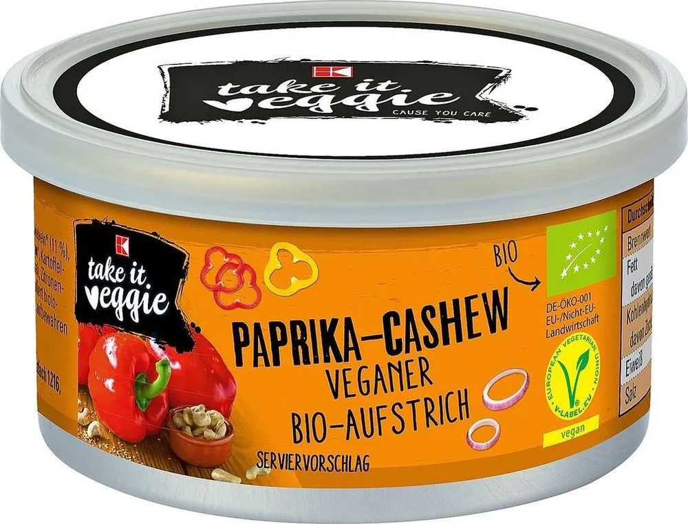 K-takeit veggie Bio Brotaufstrich Paprika Cashew