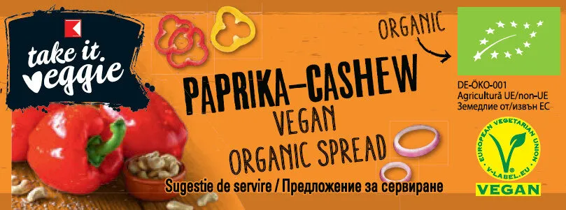 K-take it veggie Organic Bread Spread Paprika Cashew